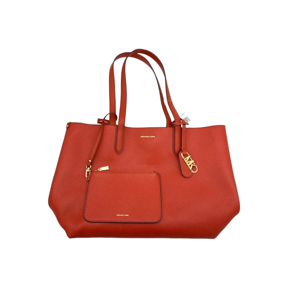 Michael Kors Eliza XL Pebbled Leather Reversible Tote Bag Terracotta